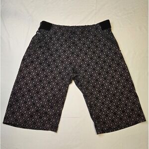 Zoic Mountain Bike Shorts Black Geometric Mens Large Adj Waist Zip Pockets